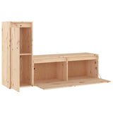 2 Piece TV Cabinet Set Solid Wood Pine - Top-Down View