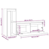 2 Piece TV Cabinet Set Solid Wood Pine