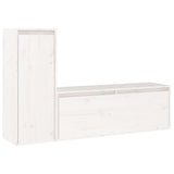 TV Cabinets 2 pcs White Solid Wood Pine - Front View