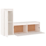 TV Cabinets 2 pcs White Solid Wood Pine - Top-Down View