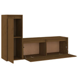 TV Cabinets 2 pcs Honey Brown Solid Wood Pine - Top-Down View
