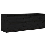 TV Cabinets 2 pcs Black Solid Wood Pine - 45-Degree Angle