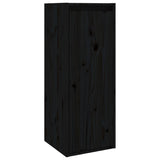 TV Cabinets 2 pcs Black Solid Wood Pine - Low Angle