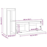 TV Cabinets 2 pcs Black Solid Wood Pine