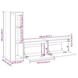 TV Cabinets 3 pcs White Solid Wood Pine