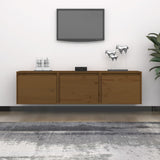 TV Cabinets 3 pcs Honey Brown Solid Wood Pine