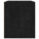 3 Piece TV Cabinet Set Black Solid Wood Pine