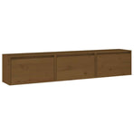 TV Cabinets 3 pcs Honey Brown Solid Wood Pine