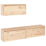 3 Piece TV Cabinet Set Solid Wood Pine