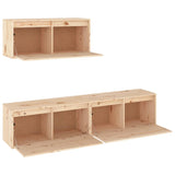TV Cabinets 3 pcs Solid Wood Pine - Top-Down View