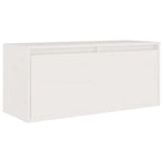 3 Piece TV Cabinet Set White Solid Wood Pine
