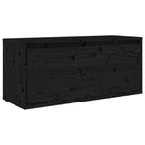 TV Cabinets 3 pcs Black Solid Wood Pine