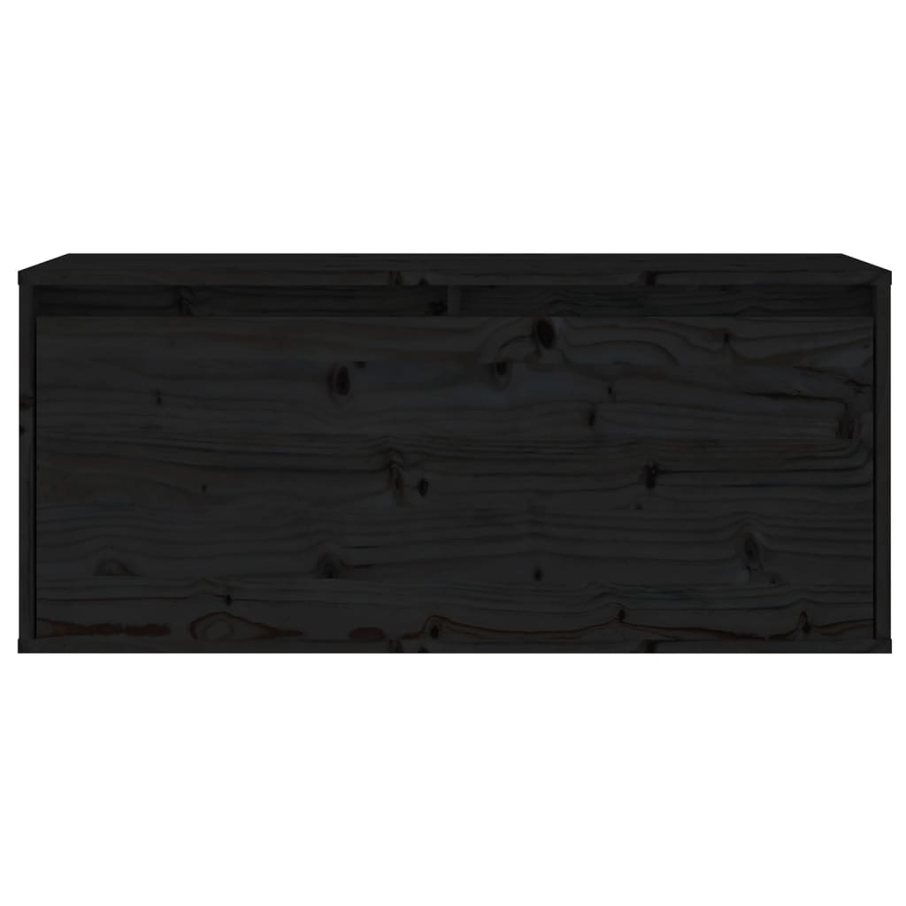 TV Cabinets 3 pcs Black Solid Wood Pine