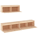 TV Cabinets 3 pcs Solid Wood Pine - Top-Down View