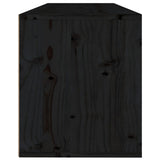 TV Cabinets 3 pcs Black Solid Wood Pine - Close-Up Angle
