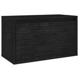 4 Piece TV Cabinet Set Black Solid Wood Pine