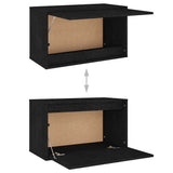 4 Piece TV Cabinet Set Black Solid Wood Pine