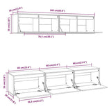5 Piece TV Cabinet Set Honey Brown Solid Wood Pine - Extra Image