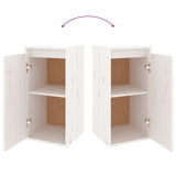 TV Cabinets 2 pcs White Solid Wood Pine - Rear View