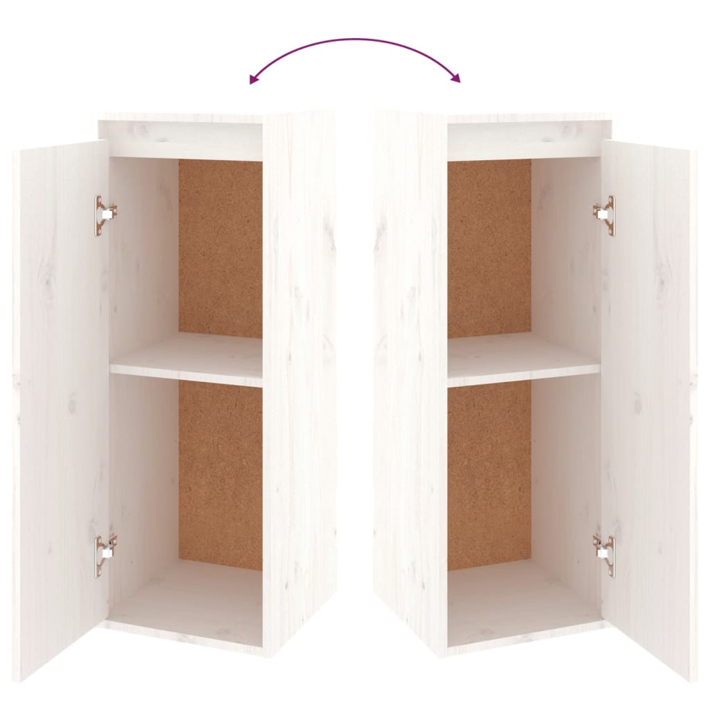 TV Cabinets 2 pcs White Solid Wood Pine