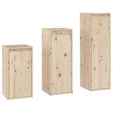 TV Cabinets 3 pcs Solid Wood Pine - Front View