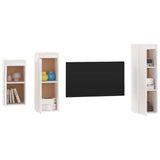 TV Cabinets 3 pcs White Solid Wood Pine - Top-Down View
