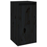 TV Cabinets 3 pcs Black Solid Wood Pine