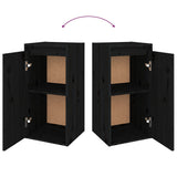 TV Cabinets 3 pcs Black Solid Wood Pine - Rear View