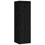 TV Cabinets 3 pcs Black Solid Wood Pine - Close-Up Angle