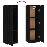 TV Cabinets 3 pcs Black Solid Wood Pine