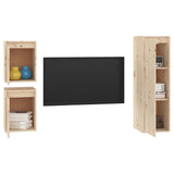 3 Piece TV Cabinet Set Solid Wood Pine - Top-Down View
