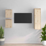 3 Piece TV Cabinet Set Solid Wood Pine