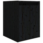 3 Piece TV Cabinet Set Black Solid Wood Pine