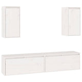 TV Cabinets 4 pcs White Solid Wood Pine