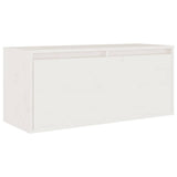 TV Cabinets 4 pcs White Solid Wood Pine - 45-Degree Angle