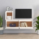 3 Piece TV Cabinet Set White Solid Wood Pine