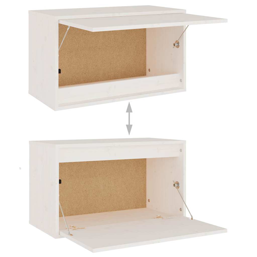 3 Piece TV Cabinet Set White Solid Wood Pine