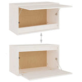 3 Piece TV Cabinet Set White Solid Wood Pine - Rear View
