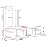 4 Piece TV Cabinet Set Honey Brown Solid Wood Pine