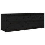 TV Cabinets 4 pcs Black Solid Wood Pine - 45-Degree Angle