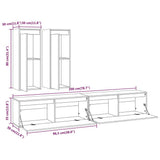 TV Cabinets 4 pcs Black Solid Wood Pine - Extra Image