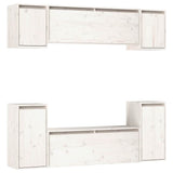 TV Cabinets 6 pcs White Solid Wood Pine - Front View