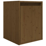6 Piece TV Cabinet Set Honey Brown Solid Wood Pine - Close-Up Angle