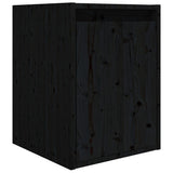 6 Piece TV Cabinet Set Black Solid Wood Pine