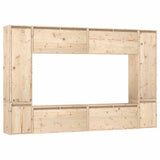 8 Piece Wall-mounted TV Cabinet Set Solid Wood Pine - Front View