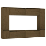 TV Cabinets 8 pcs Honey Brown Solid Wood Pine
