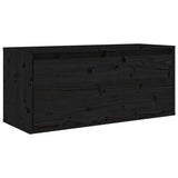 8 Piece Wall-mounted TV Cabinet Set Black Solid Wood Pine - 45-Degree Angle