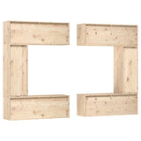 TV Cabinets 6 pcs Solid Wood Pine - Front View