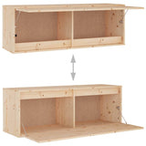 TV Cabinets 6 pcs Solid Wood Pine - Rear View