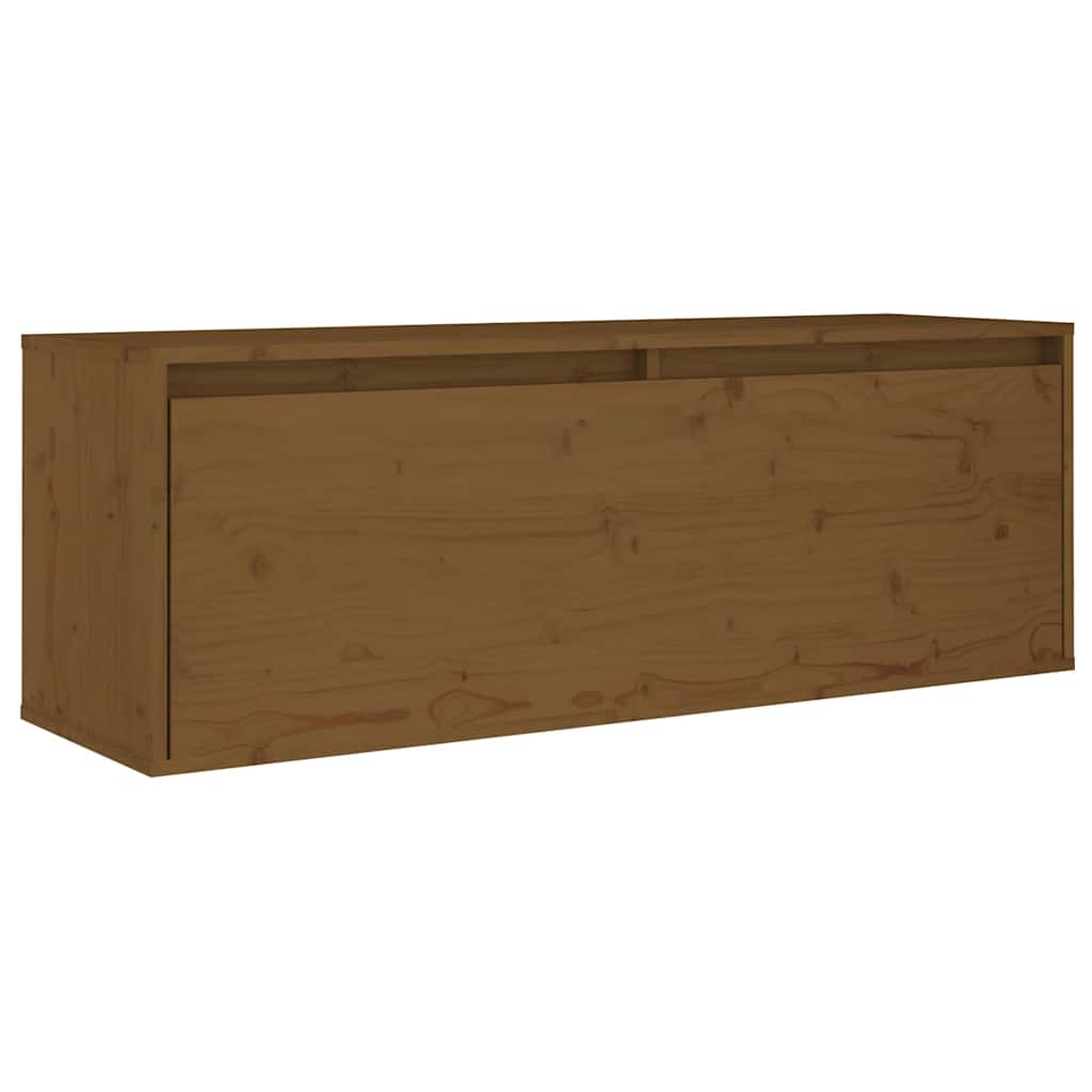 6 Piece TV Cabinet Set Honey Brown Solid Wood Pine